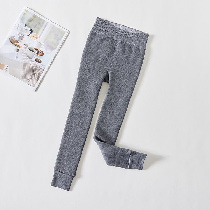 Children's Winter Fleece-Lined Cotton Leggings with Hip-Lifting Lambskin, Warm Nine-Point Design