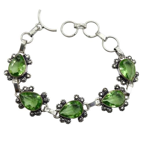 Peridot Gemstone Silver Plated Handmade Bracelet Jewelry BR 56