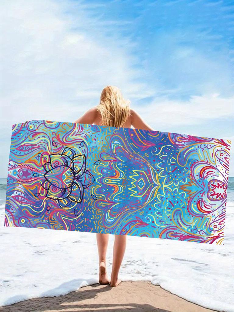 1PC Mandala Pattern Beach Towel for Abuela Abuelo Mama Papa Festival Day Birthday Quick-Dry Towel For Bath Yoga Tourism Swimming