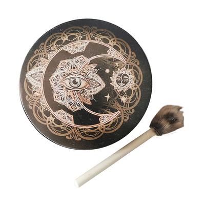 Alchemical Moon Drum Handmade Crafts Fashion Shaman Drum Desktop Ornament Sound Healing Tool for Family Friends Best Gift