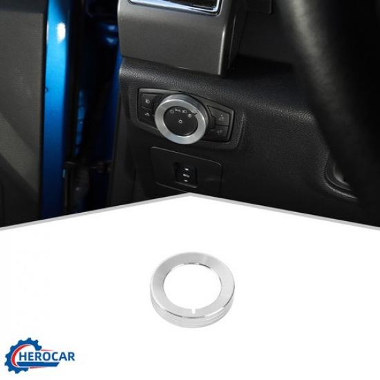 Headlight Switch Knob Button Cover Trim for Ford F150 15-20& Mustang 15+ Silver
