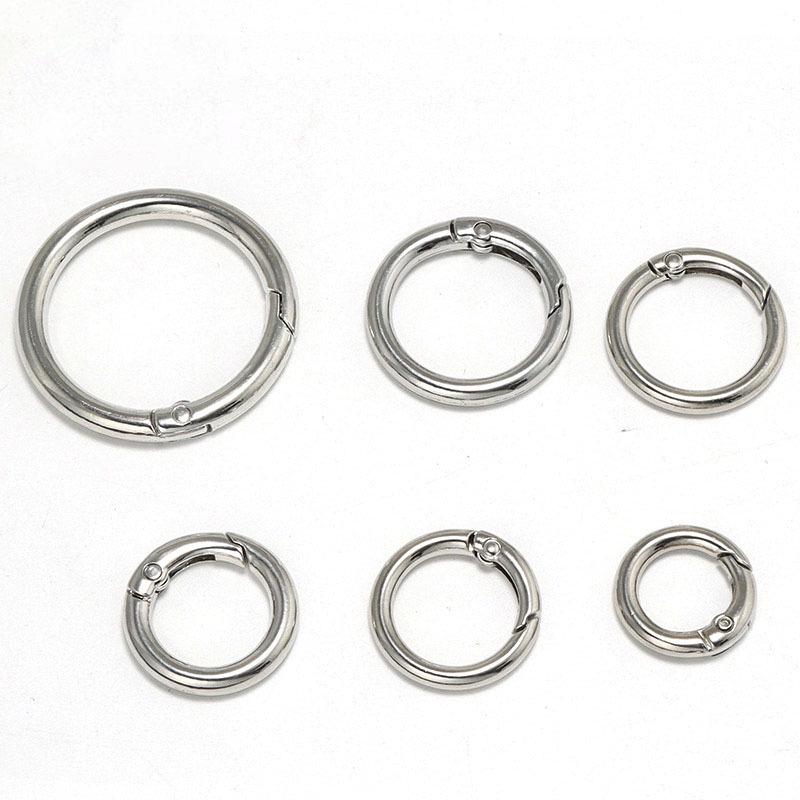 Spring Split Ring Buckle – 316 Stainless Steel Keychain & Bag Accessory.