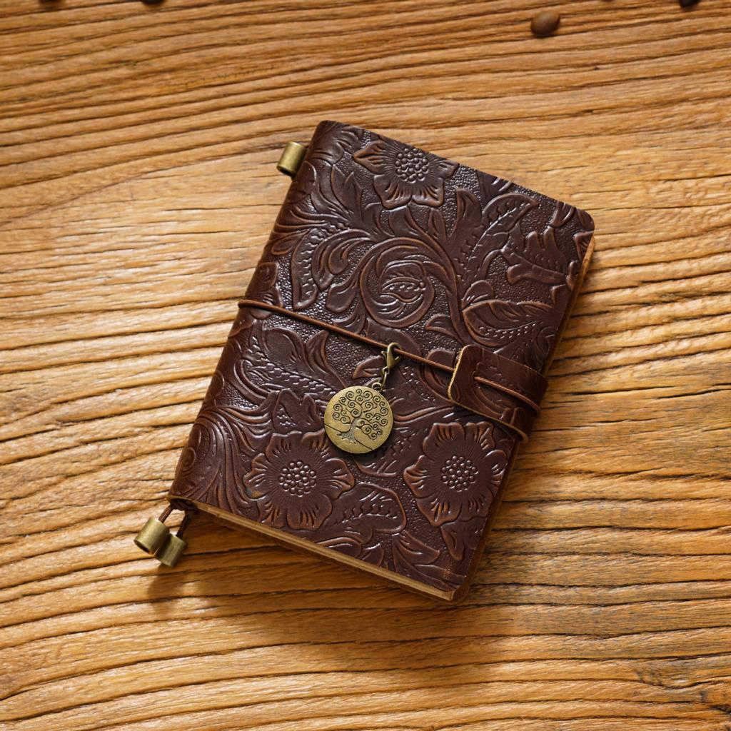 2026 Retro Carved Cowhide Travel Notepad Handmade Notebook Stationery Handbook Creative Diary