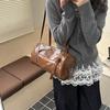 Large capacity pillow bag retro oily leather bag women's versatile simple shoulder bag Boston commuter handbag