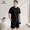 VEE KELLEN Men's Cotton Summer Short Sleeve T-Shirt & Shorts Set
