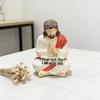 Harz Jesus Figur Sitzende Christus Statue Handgefertigt Religiöses Schreibtischornament für Zuhause Büro Auto Armaturenbrett Dekor