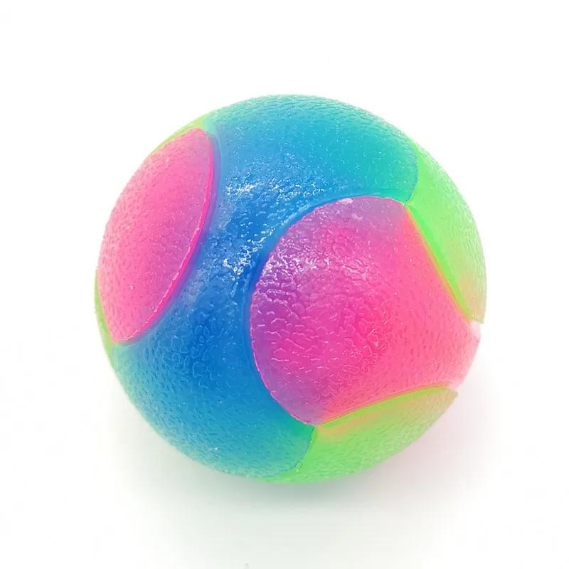 LED Glowing Ball Dog Toy Molar Ball Balls Flashing Elastic Ball Pet Color Light Ball Interactive Toys For Puppy Cats Dog