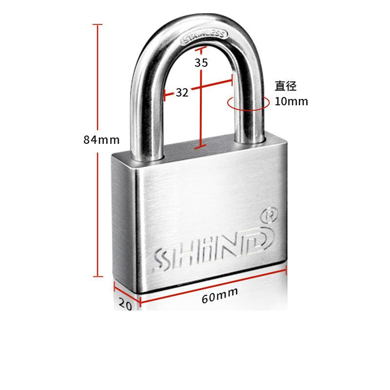 Stainless Steel Padlock Household Locks Anti-theft Anti-pick Locks Dormitory Waterproof Rustproof Locks Lockers