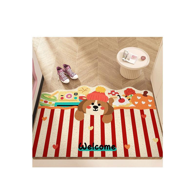 Cartoon Puppy Entrance Door Floor Mat Silk Ring Can Be Cut, Dirt-Resistant And Easy To Take Care Of, Door Floor Mat Entry Door Mat