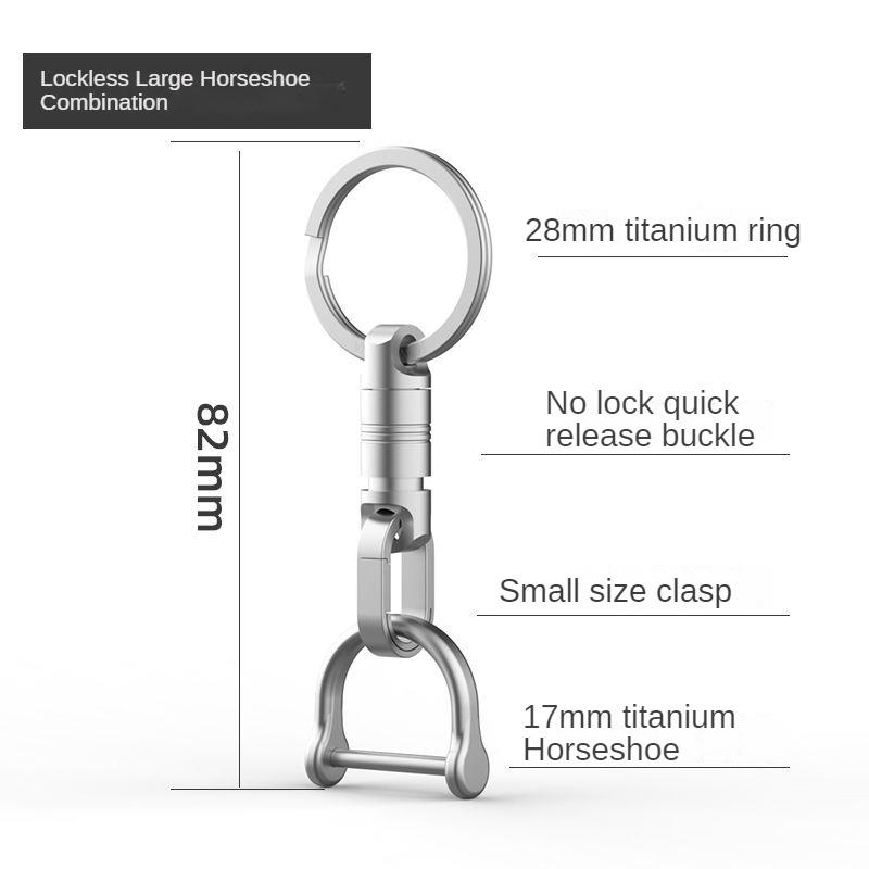 Titaniumlegering Auto Anti-Verloren Sleutelhanger Universele Verbinding Sleutelhanger Ring Ketting Draagbare Drukknoop Man Taille Gemonteerd EDC Accessoires