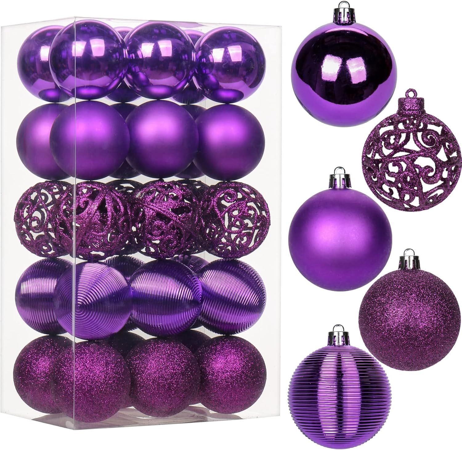

Villa Como Christmas Ball Halloween Tree Set of Stylish Christmas Party Interior New Christmas Sparkly Purple Ornaments, Ornaments, Ornaments, 30,