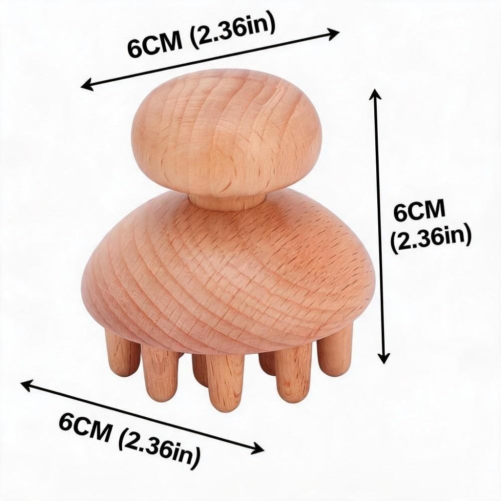 

Mushroom Shape Wood Mushroom Massager Ergonomic Handle Wooden Massager Full Body Use