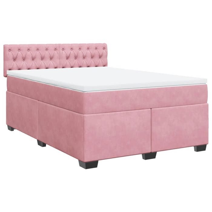 Maison Exclusive - Sommier à lattes de lit avec matelas Rose 160x200 cm Velours