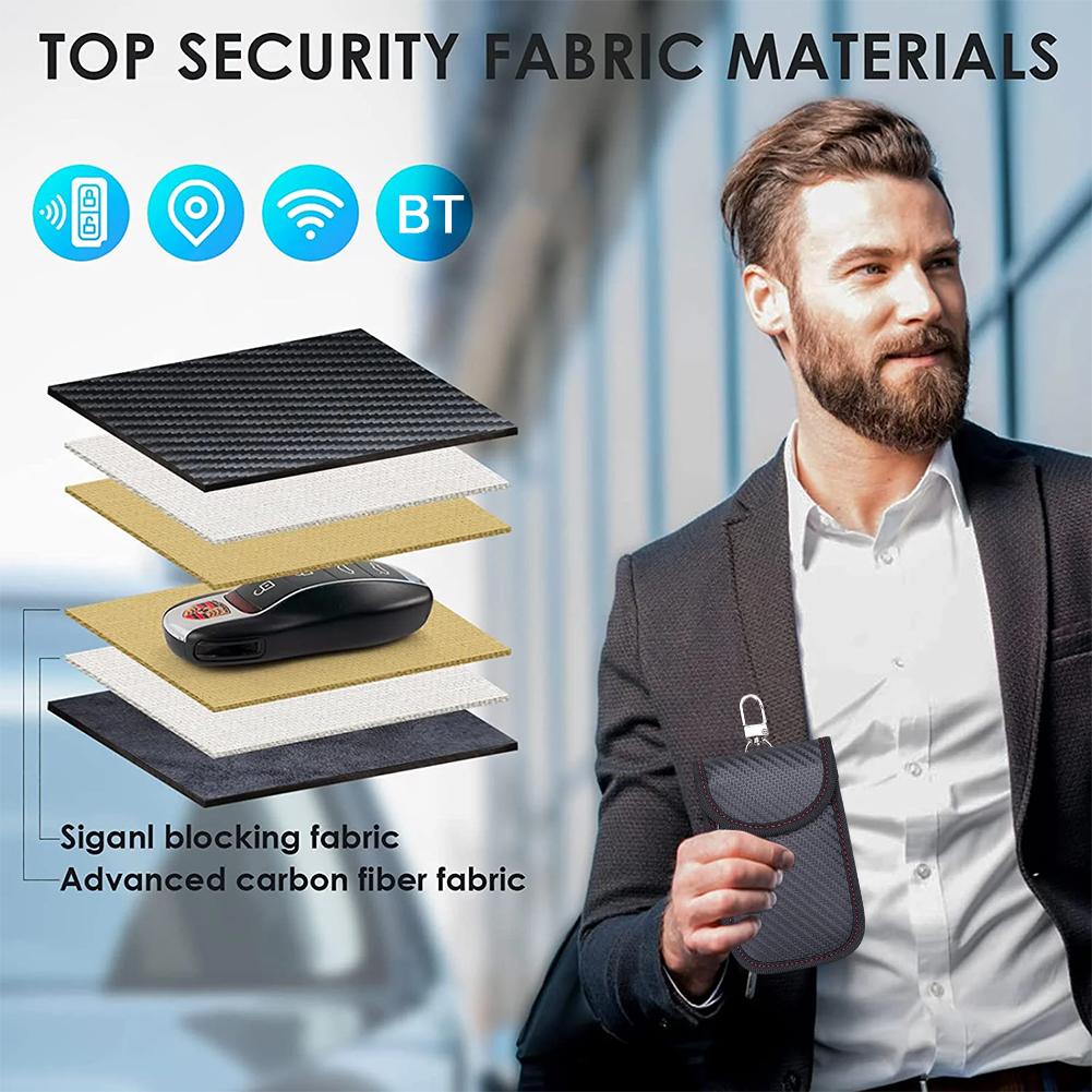 Moda Araba Anahtarı Sinyal Engelleyici Çanta Korumalı Kılıf Anti-Hacking Anti-Hırsızlık Anahtarlık Kılıfı Oto Faraday Kutusu