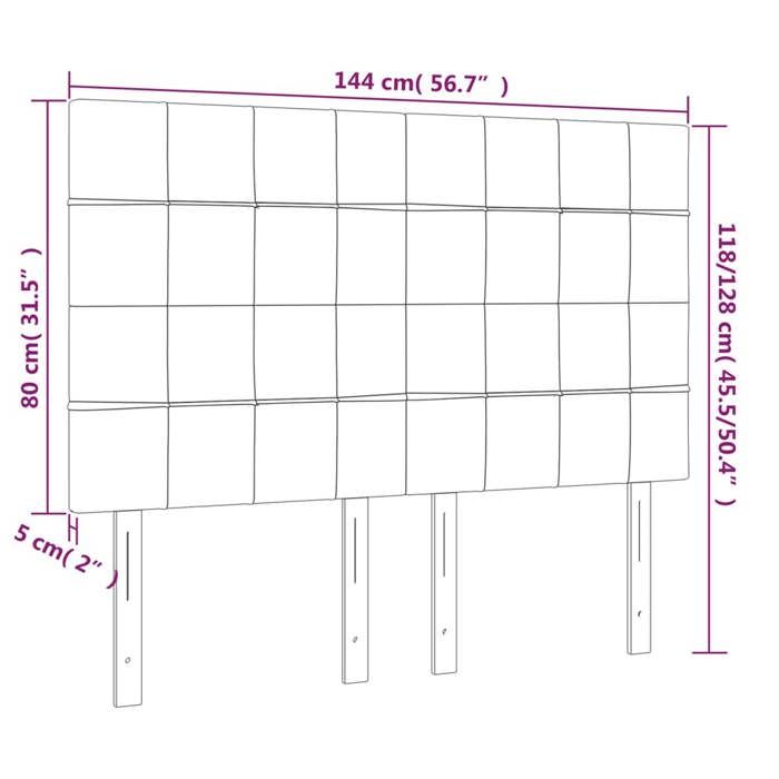 VidaXL Tête de Lit à LED Meuble de Chambre à Coucher Accessoire de Lit Double Tête de Cadre de Lit Intérieur Crème 3122427