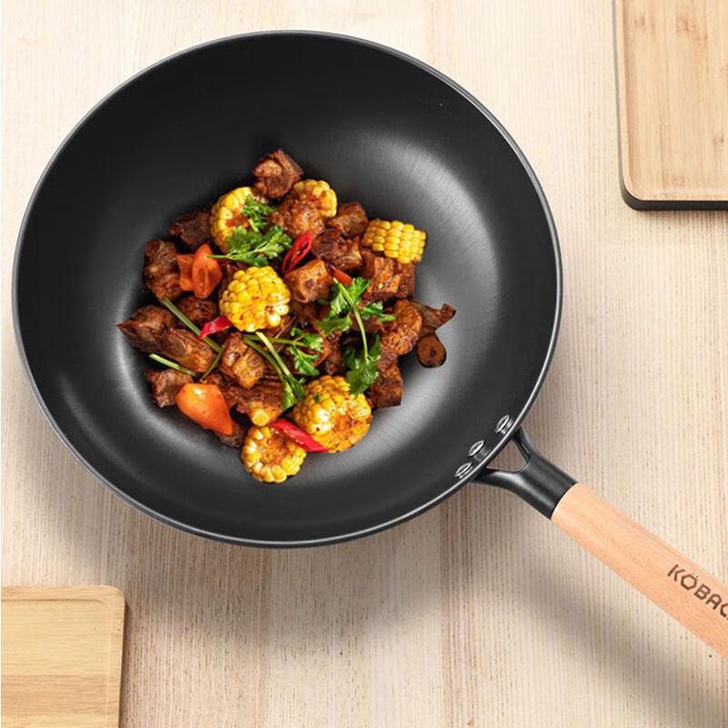 Kangbach 32cm Antihaft-Wok aus raffiniertem Eisen