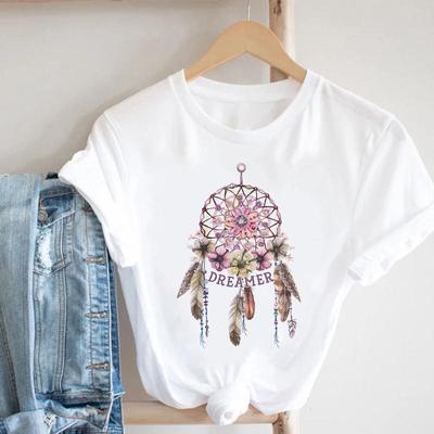 Kurzarm Traum Web Vintage 90er Tee Top Mode T-Shirt Kleidung Lässig Damen Druck Sommer Dame Weiblich Grafik T-Shirt