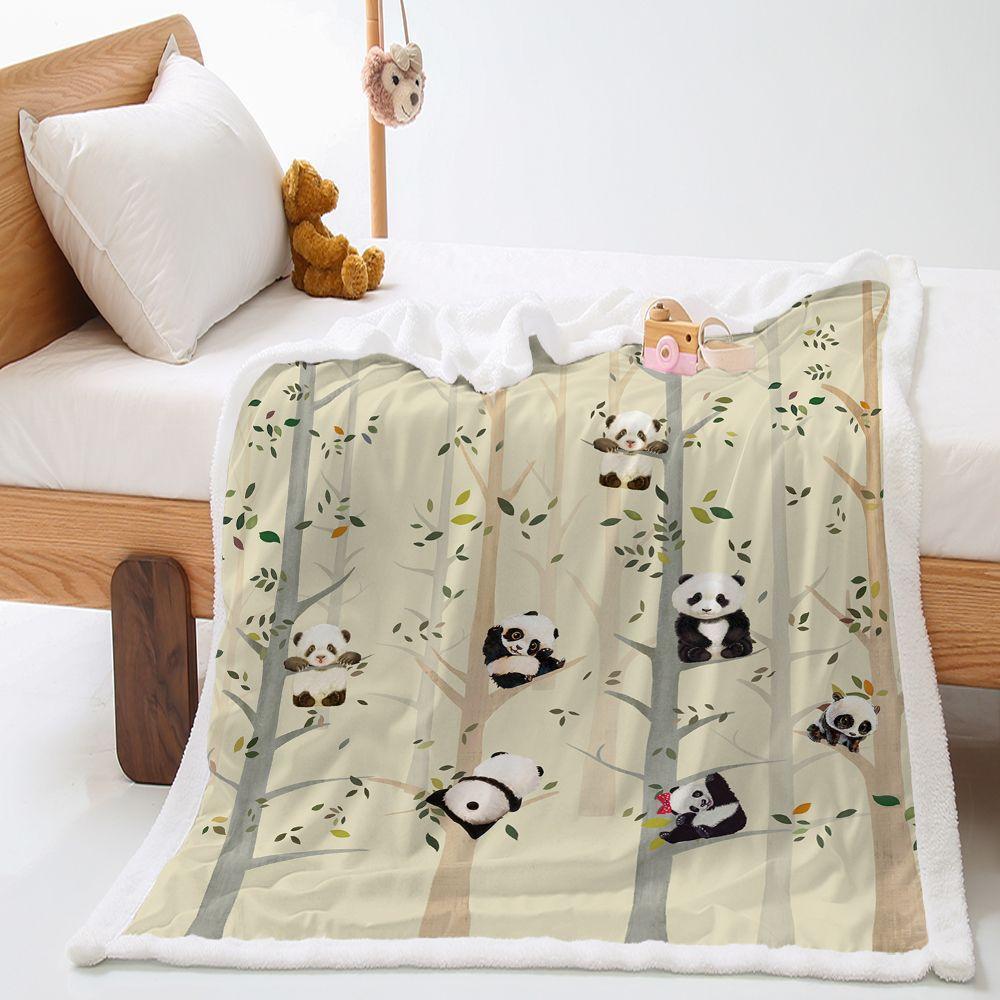 Blanket Thickened Winter Lamb Fleece Crystal Fleece National Treasure Panda Blanket Blanket Can Be Customized