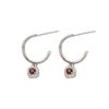 Niche High-End Sense S925 Sterling Silver Natural Colored Treasure Sugar Snowflake Earrings Light Luxury Non-Fading Jewelry