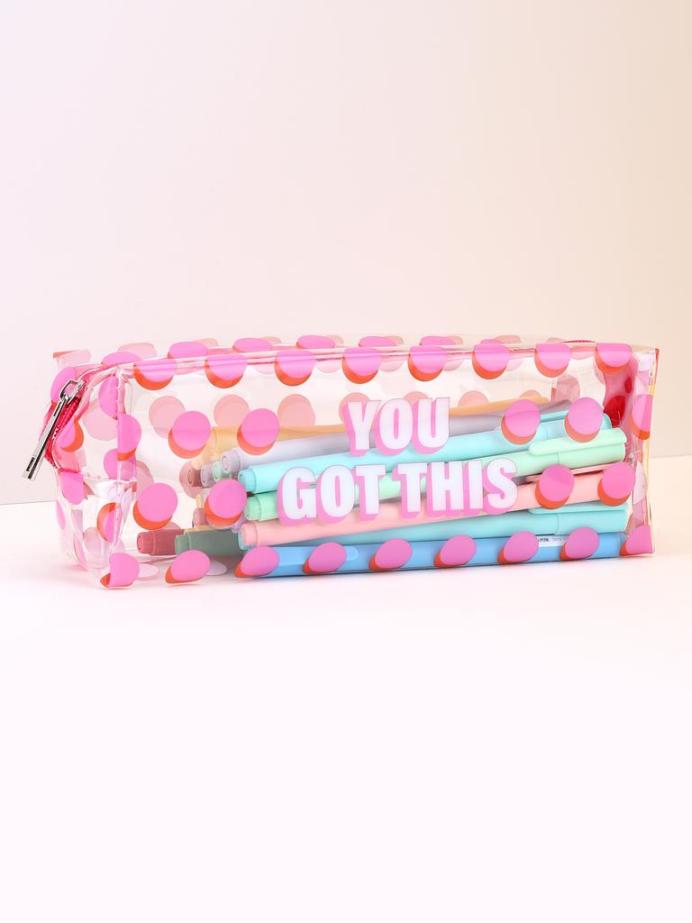 Pvc Waterproof Pencil Case Summer Fruit Pencil Pouch Back-To-School Stationery Storage Bag Transparent Carrying Pencil Case