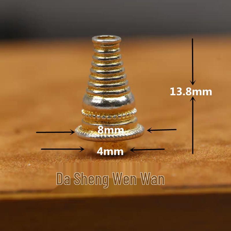 108-Bead Red Sandalwood & Passion Fruit Seed Silver Vajra Stupa Buddha Head Accessory