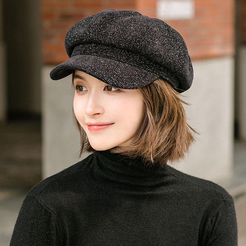 Женская модная восьмиугольная кепка газетчика 57cm