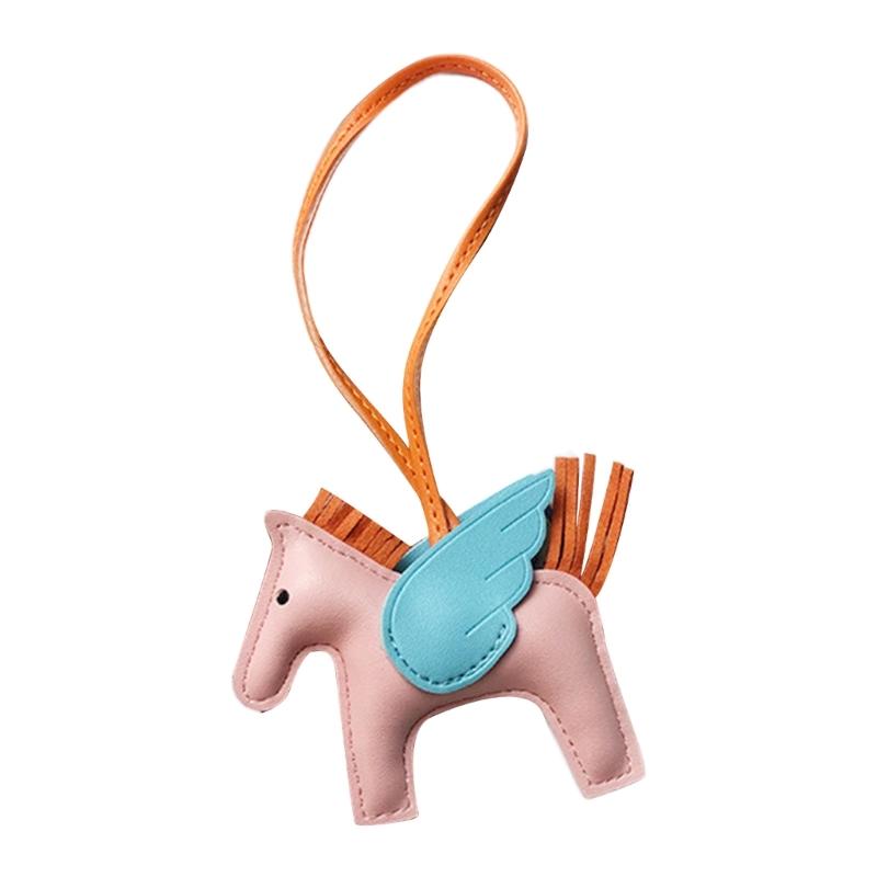 Cute Angel Wing Horse Keychain Pendant for Women Girls Fashionable Mini Horse Shape Bag Charm Oranemnt for Handbags