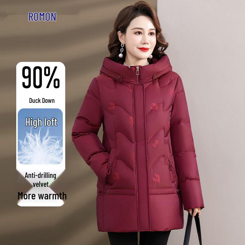 

Romone Women s 90% Duck Down Mid-Length Winter Jacket 5XL