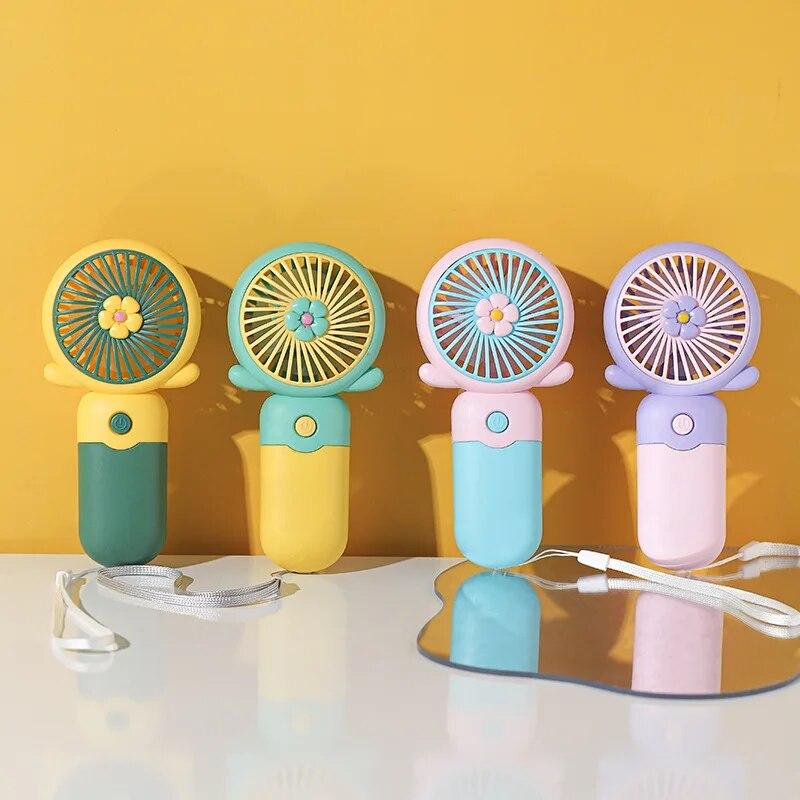 1pc Daisy Flower Small Fan Household Outdoor Pocket Compact Fan Handheld Mini Portable USB Charging Handheld Mini Fan