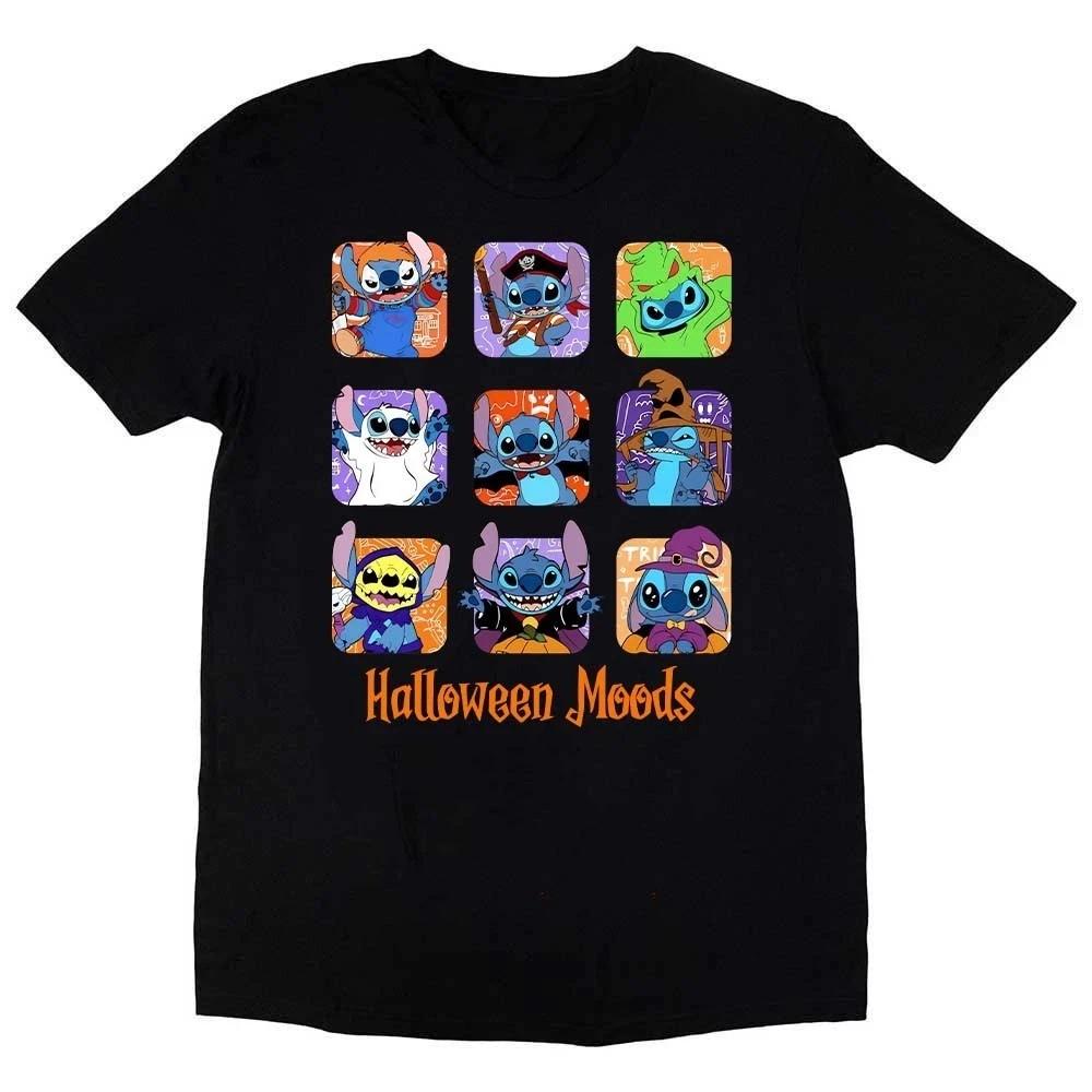Stitch Halloween Moods Black Tshirt S