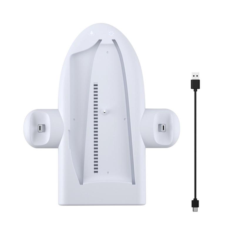 Host Cooling Stand Game Console Base for PS 5 Slim and Controller Charging Holder Vertical Stand with 3 Level Cooler Fan