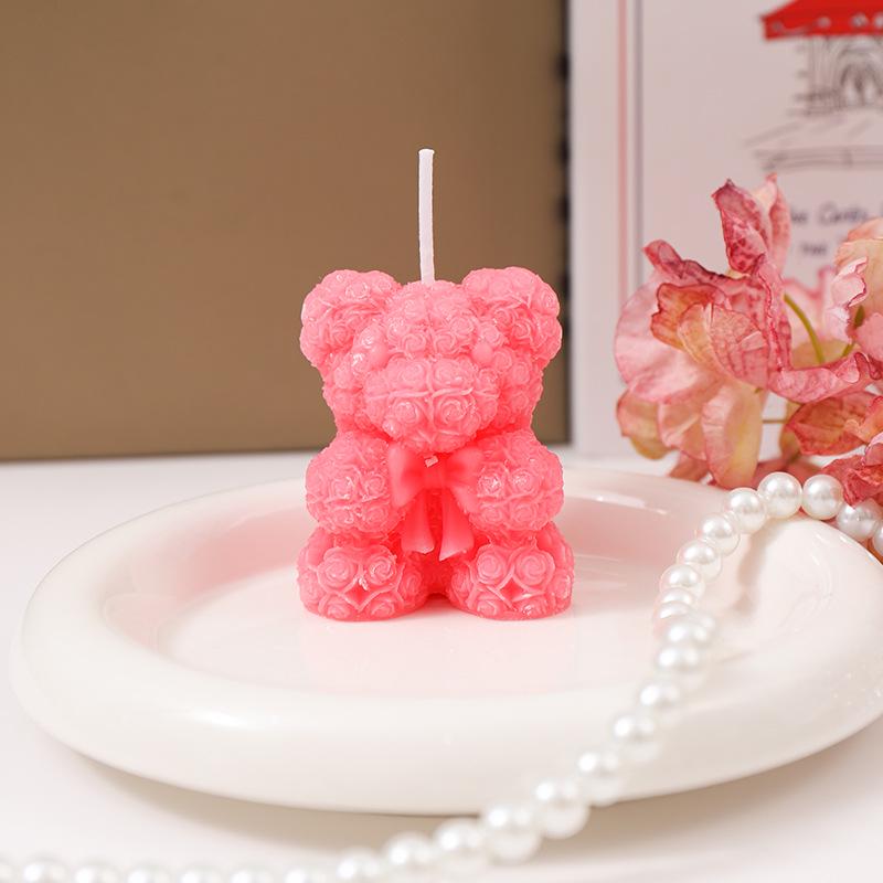 

Handmade Rose Bear Scented Candle: Creative Valentine s Day or Girl s Birthday Gift, Perfect for Bedroom Decoration.