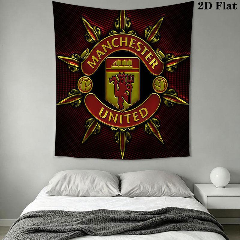 Man Utd E Wall Hanging Printed Fabric Blanket Decorative Tapestries for Bedroom Living Room Home Decor