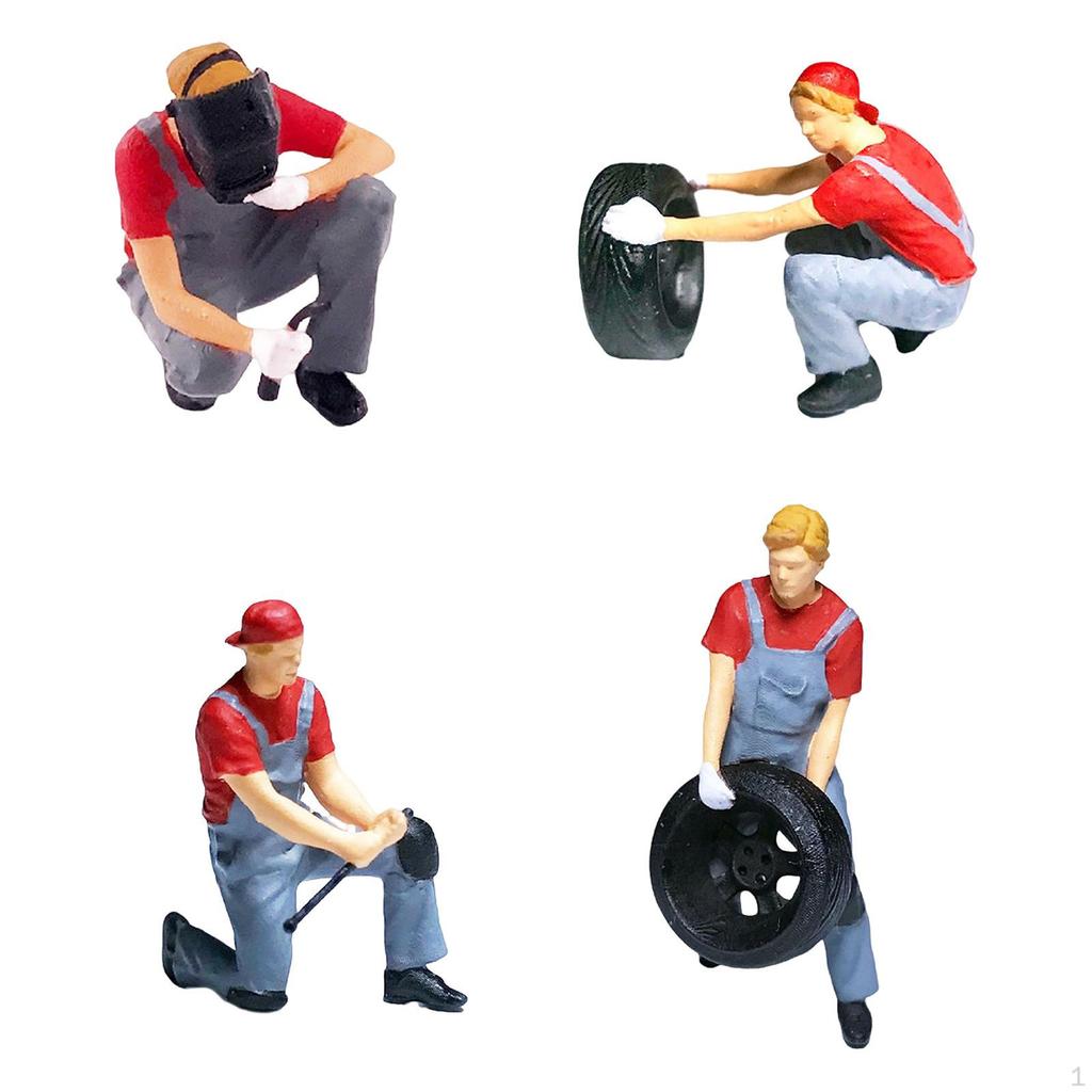 1/64 Miniature People Figurines Diorama Scene Layout Micro Landscape Decoration