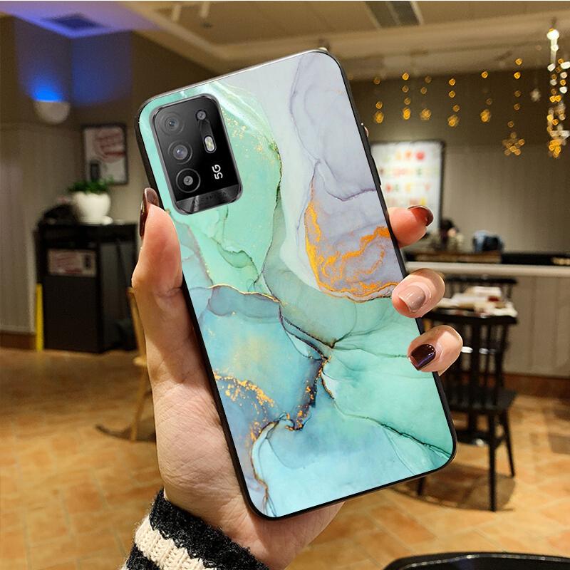 Bunte Marmor Handyhülle für OPPO A54 A74 A94 A53S A9 A5 A15 A16 A91 A96 A76 Reno8 8Pro Reno2 Z