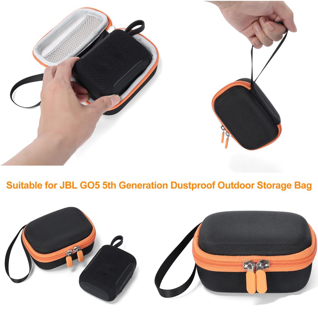 Hard Travel Storage Bag Fit for JBL GO5 BT Speaker Accessories Protective Storage Case Double Zipper Scratch-Resistant