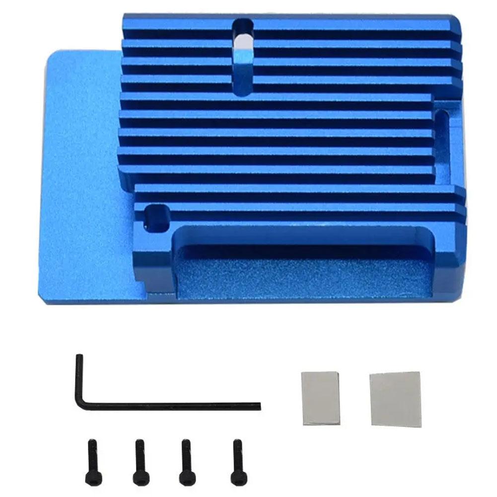 For Raspberry Pi 4 Model B Aluminum Alloy Case Shell Enclosure with Cooling Fan with Silicone Thermal Pads Metal Housing
