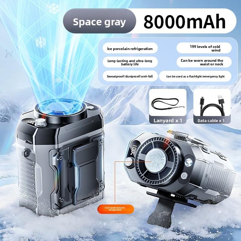 Portable Waist Fan With Semiconductor Cooling For Outdoor Sports And Travel