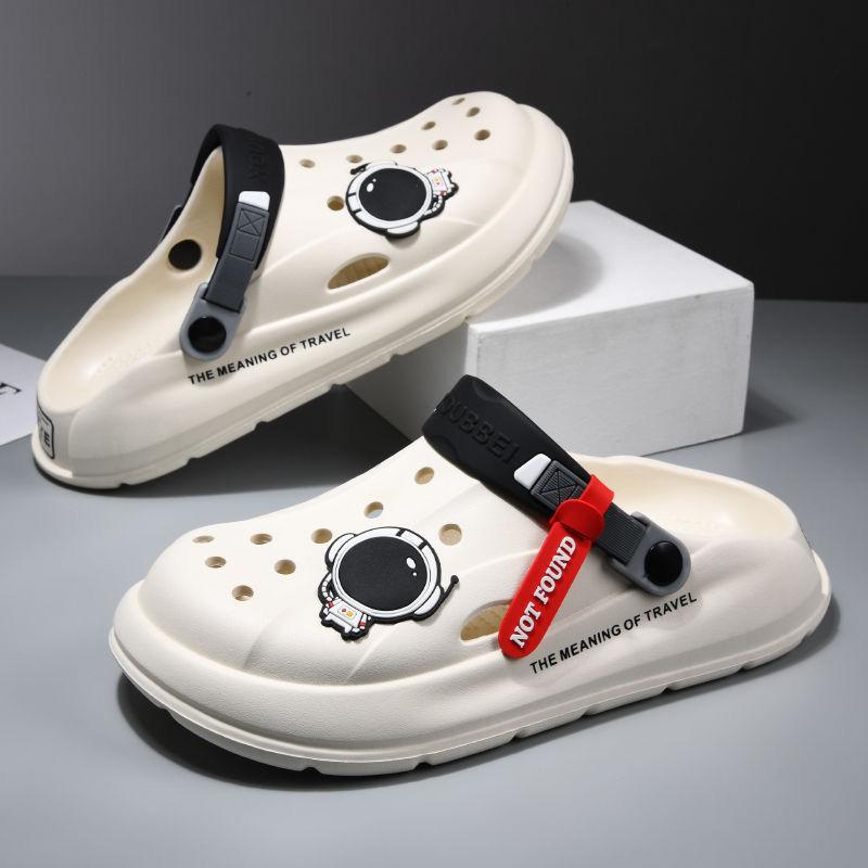 Thick-soled Hole Shoes Men's 2025 New Non-slip Thick-soled Light and Breathable Beach Bag Head Cool Slippers