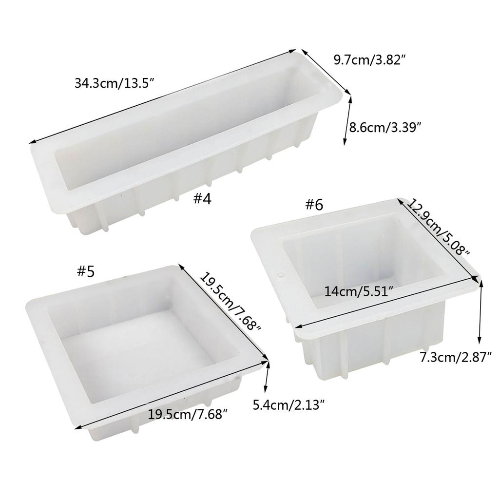 Rectangle Silicone Mold for Soap Making DIY Handmade Soap Toast Bread Mould Cake Chocolate Storgae Tray Molds Supplies