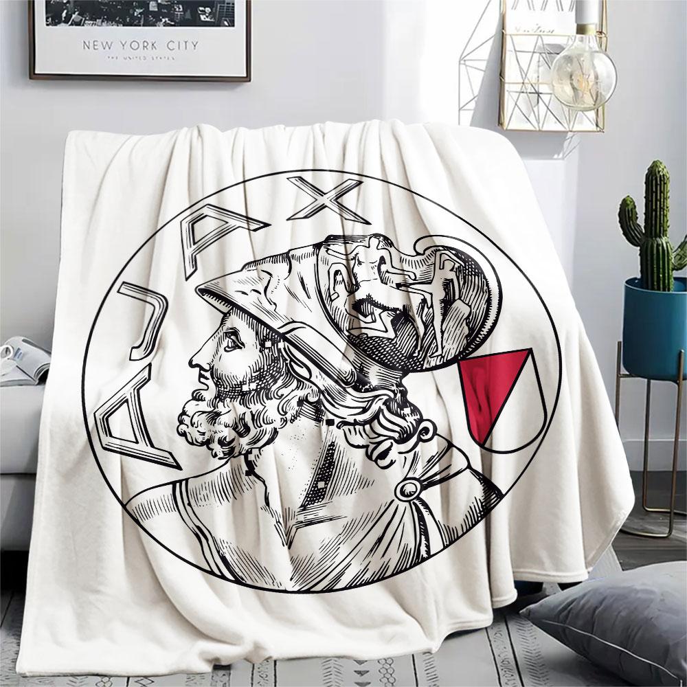 AFC Ajax Amsterdam Printed Flannel Blanket, soft throw for bedroom sofa, washable,soccer fan merchandise, great gift. 80cm x 120cm