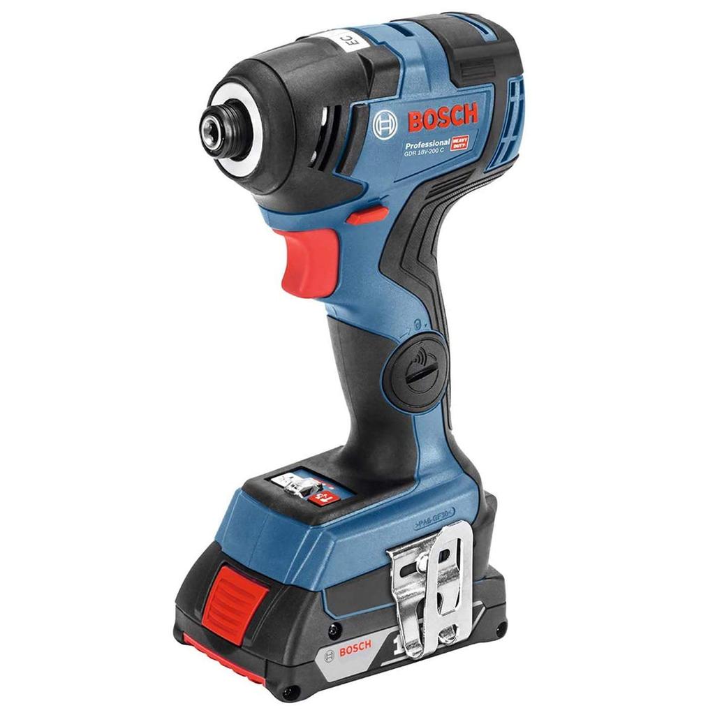 Kit de furadeira de impacto sem fio BOSCH 18V com estojo de transporte GDR18V200GSB e (2 4.0Ah, Carregador, Incluído)