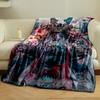 Detailed samurai armor adorned with floral motifs and vibrant elements. for all seasons blanket lunch break throw gift