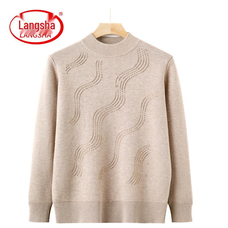 LangSha Women s Round Neck Knit Sweater 2XL