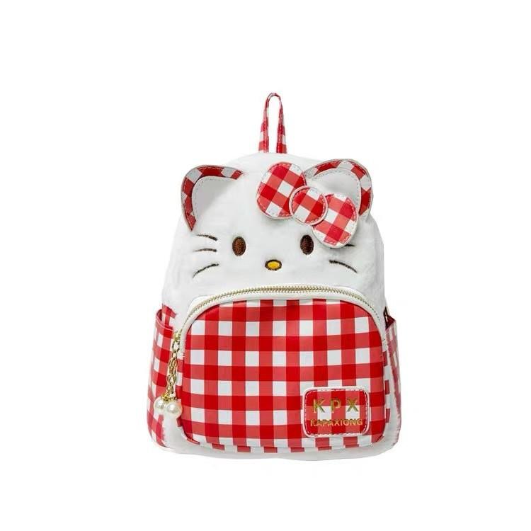Printed Backpack Plaid Anime Peripheral Outdoor Schoolbag Leisure