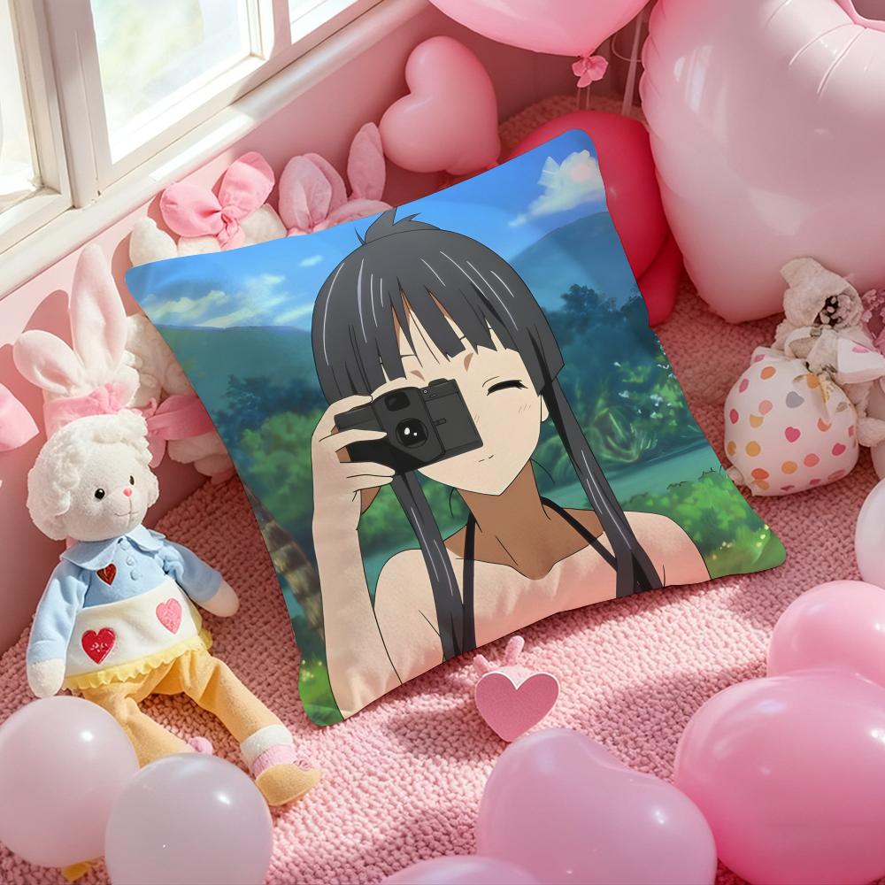 cute Anime K-K-ON Classic Cushion Cover Pattern Printed Pillowcase for Living Room Sofa Cushion Cover & Bedroom Decor