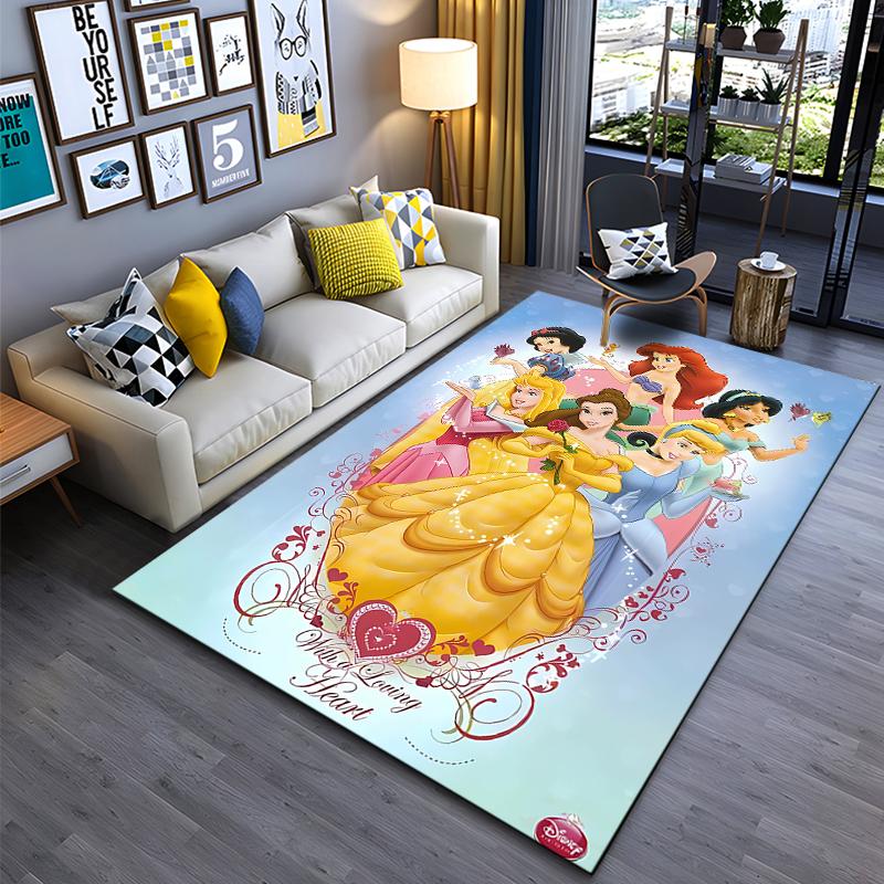Beautiful Snow Princess Cartoon Carpets Bedroom Sofa Play Mats Rug Bedroom Decor Carpet Livingroom Rug Crawl Gift Rug Potdemiel