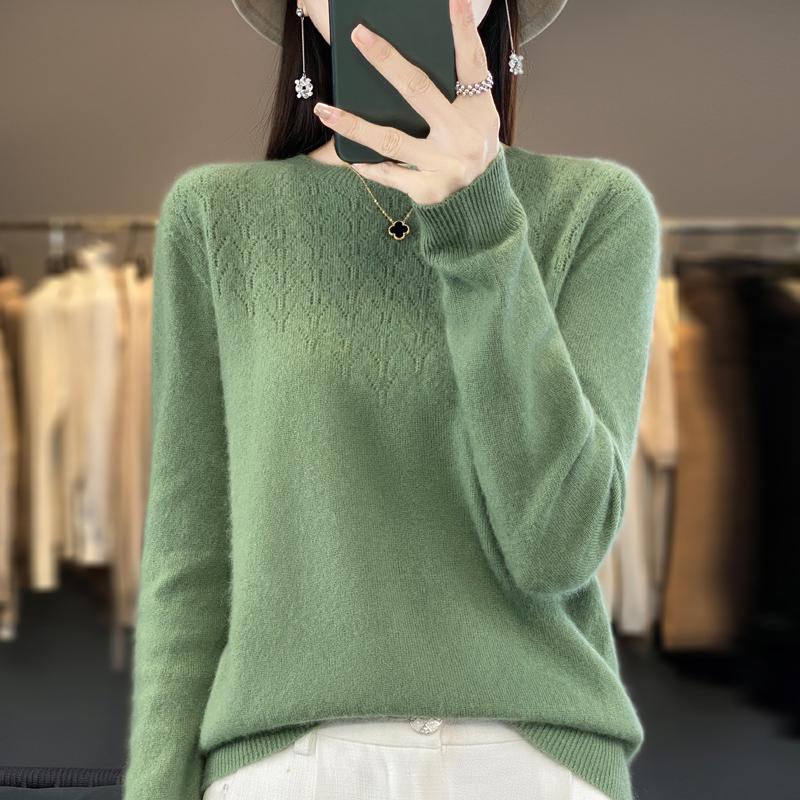 Women Sweater 100% Wool MODERN NEW SAGA O-neck Knit Pullover Thin Spring Autumn Jumpers Female Knit Tops