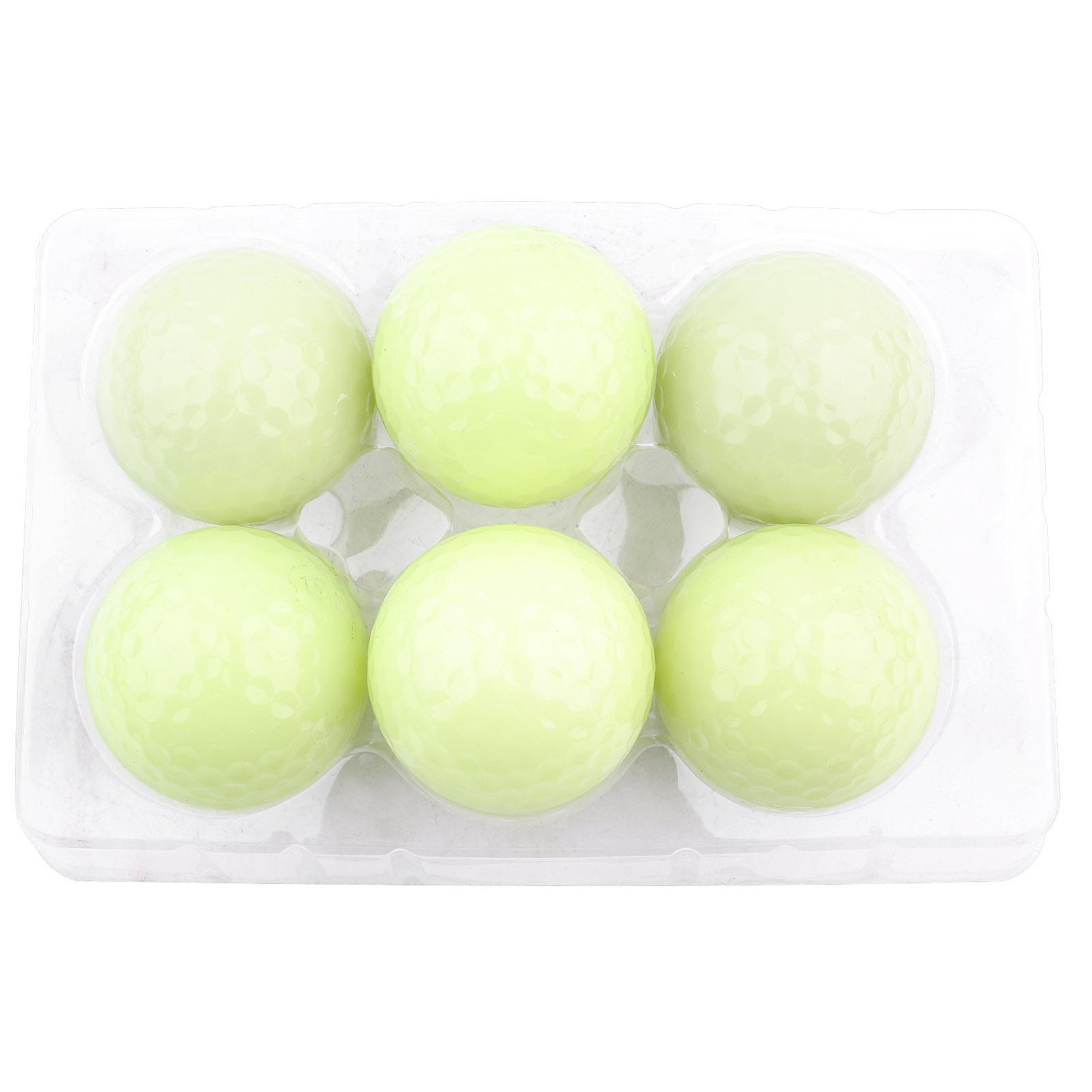 

6pcs Night Golf Balls Luminous Fluorescent Golf Balls Long Lasting Bright Glow in Dark