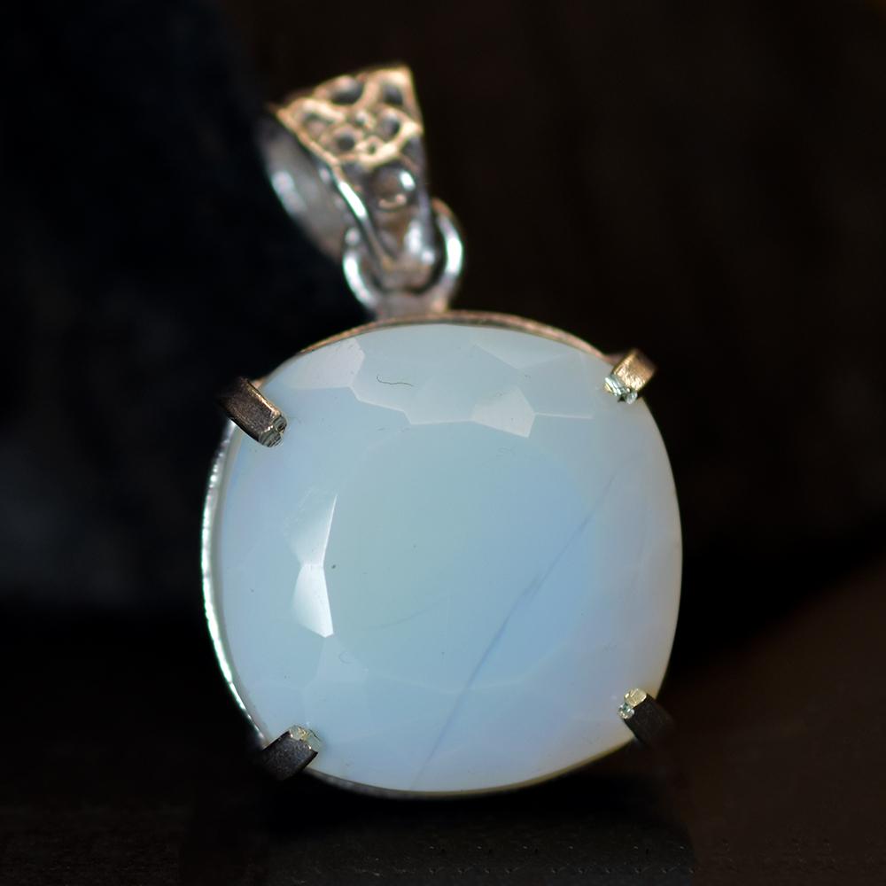 Certified NATURAL Square Cushion 57.75 Ct 925 Sterling Silver Opal Gems Pendant My-482-ns
